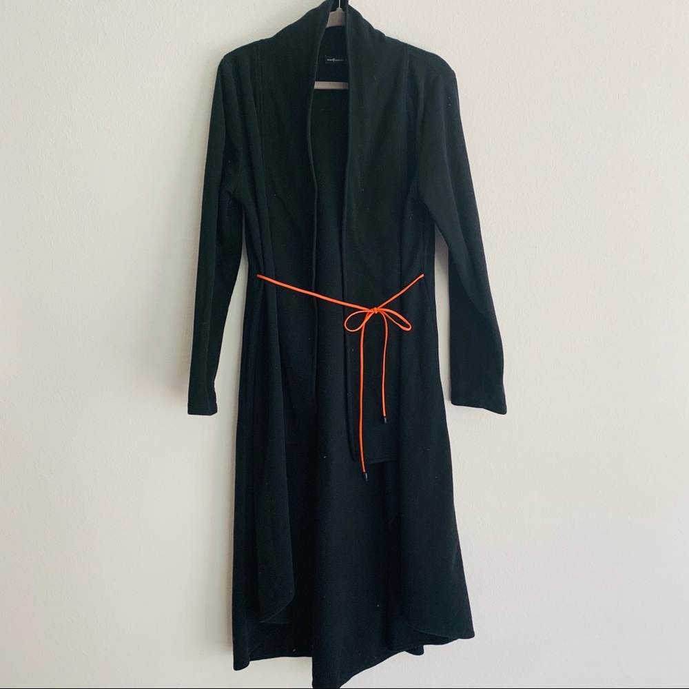 Dorin Frankfurt Black Fleece Sweater Jacket Sz M
